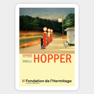 Edward Hopper - Gas - Minimalist Exhibition Art Poster Sticker